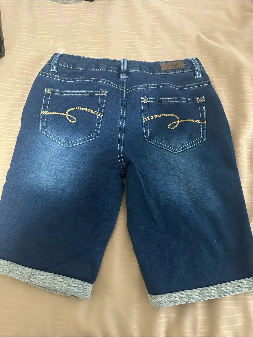 Justice Girls Dark Indigo Denim Bermuda Shorts